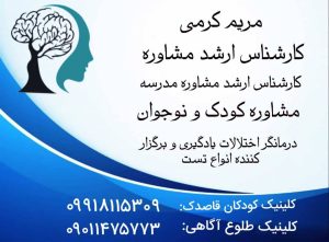 مریم کرمی کارشناس ارشد مشاوره